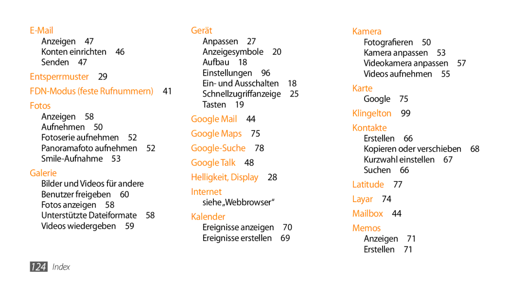 Samsung GT-I5500YKACOS, GT-I5500CWADBT, GT-I5500CWACOS, GT-I5500YKADBT Anzeigen Konten einrichten Senden , Siehe„Webbrowser 